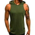 Bodybuilding Hooded Tank Tops Men Gym Fitness Sleeveless Sweatshirt Hoodie Summer Casual Fashion Vest Crossfit Clothing