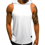 Bodybuilding Hooded Tank Tops Men Gym Fitness Sleeveless Sweatshirt Hoodie Summer Casual Fashion Vest Crossfit Clothing