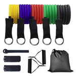 11pcs/set Resistance Band Latex Elastic Pull Rope Home Gym Yoga Fitness Workout Sports Body Building Equipment Tool