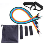 11pcs/set Resistance Band Latex Elastic Pull Rope Home Gym Yoga Fitness Workout Sports Body Building Equipment Tool