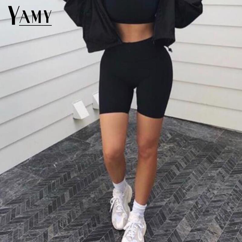 Women high waist shorts elastic waist fitness casual short mujer autumn clothes 2020 korean fashion womens clothing