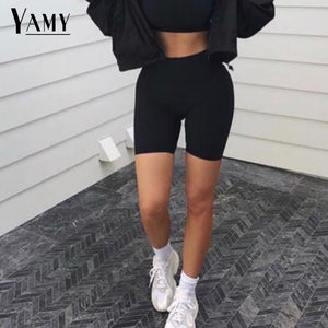 Women high waist shorts elastic waist fitness casual short mujer autumn clothes 2020 korean fashion womens clothing