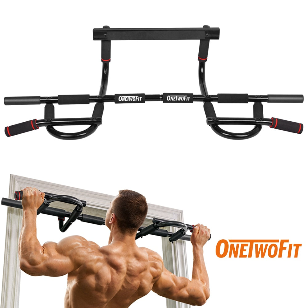 OneTwoFit Pull Up Bar Door Frame Chin Up Bar Station Multi-Grip Bar Heavy Doorway Fitness Equipment for Home Gym Deporte en Casa