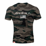 2019 New Brand Clothing Gyms Tight Cotton T-shirt Mens alpha Fitness T-shirt Homme Gyms T Shirt Men Fitness Summer Tees Tops