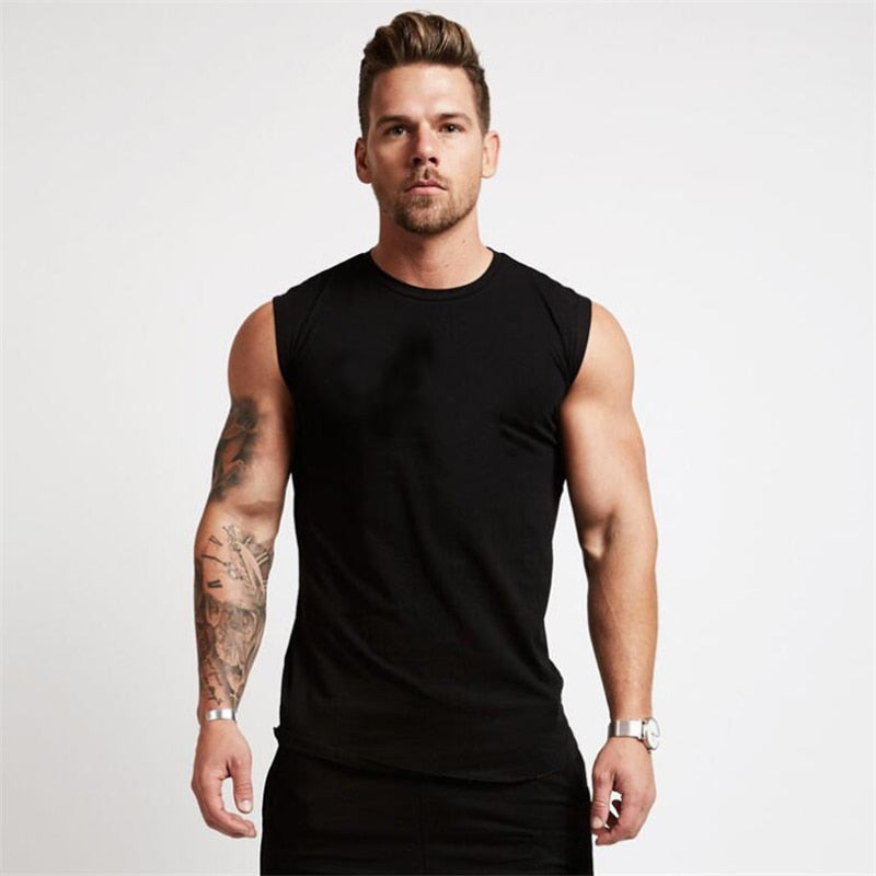 2019 Gyms Workout Sleeveless Shirt Tank Top Men Bodybuilding Clothing Fitness Mens Sportwear Vests Muscle Men Tank Tops