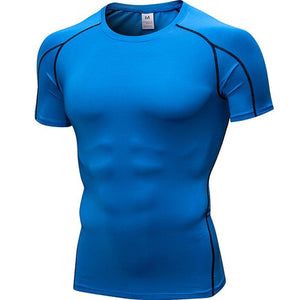 Men Sport Shirt man Gym Fitness Tight Mens Running T-shirt Basketball Jersey Sportswear Bodybuilding Musculation Gym Clothing