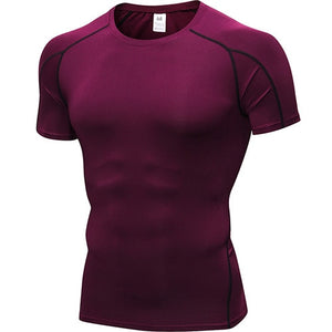 Men Sport Shirt man Gym Fitness Tight Mens Running T-shirt Basketball Jersey Sportswear Bodybuilding Musculation Gym Clothing