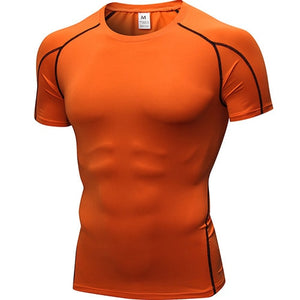 Men Sport Shirt man Gym Fitness Tight Mens Running T-shirt Basketball Jersey Sportswear Bodybuilding Musculation Gym Clothing