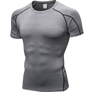 Men Sport Shirt man Gym Fitness Tight Mens Running T-shirt Basketball Jersey Sportswear Bodybuilding Musculation Gym Clothing