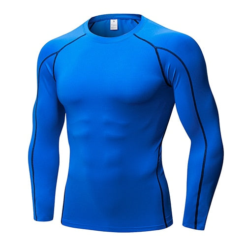 Men Sport Shirt man Gym Fitness Tight Mens Running T-shirt Basketball Jersey Sportswear Bodybuilding Musculation Gym Clothing