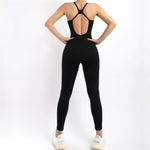 Oyoo Sleeveless Workout Yoga Jumpsuit Stretch Fitness Ballet Bodysuit Rompers One Piece Sport Set Women Sports Bra Gym Clothing