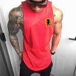 Brand Clothing Bodybuilding Cartoon Fitness Mens Gym Hooded Tank Top Vest Stringer Sportswear Cotton Sleeveless Shirt Hoodie