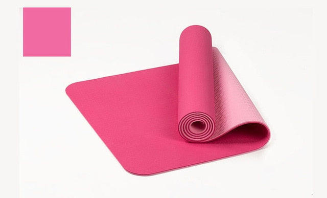 183*61cm 6mm Thick Double Color Non-slip TPE Yoga Mat Quality Exercise Sport Mat for Fitness Gym Home Tasteless Pad