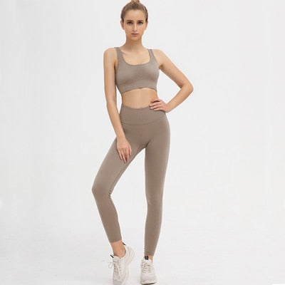 Seamless Set Gym Clothing Seamless Yoga Set Women Tracksuit Solid Sport Suit Fitness Women Workout Set Sports Wear For Women Gym