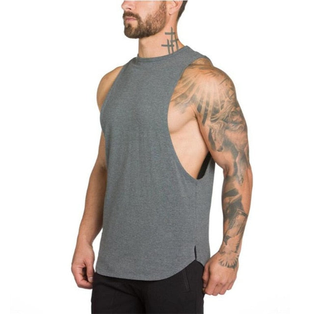 Brand Gyms Stringer Clothing Bodybuilding Tank Top Men Fitness Singlet Sleeveless Shirt Solid Cotton Muscle Vest Undershirt