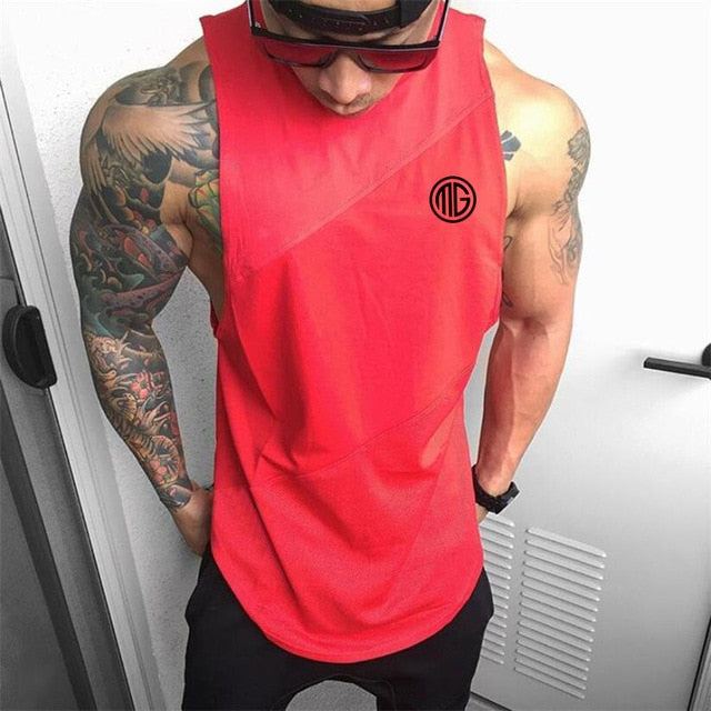 Muscle guys Bodybuilding Singlets Mens muscle shirt gym Tank Tops stringer Mens Vest fitness Men's Clothing hip hop tanktop