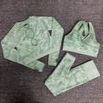 Camouflage Seamless Yoga Suit Yoga bra sports suits Gym Fitness Clothing   fitness pants exercise + long sleeve clothing women