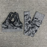 Camouflage Seamless Yoga Suit Yoga bra sports suits Gym Fitness Clothing   fitness pants exercise + long sleeve clothing women