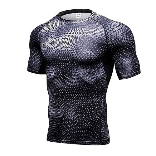 Men Running Shirt Compression Quick Dry Breathable Gym Shirt Elastic Sweat Sport Shirt Fitness Men Clothing Rashguard Male Tops