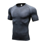 Men Running Shirt Compression Quick Dry Breathable Gym Shirt Elastic Sweat Sport Shirt Fitness Men Clothing Rashguard Male Tops