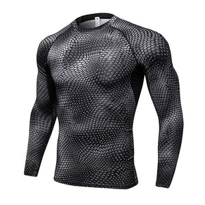 Men Running Shirt Compression Quick Dry Breathable Gym Shirt Elastic Sweat Sport Shirt Fitness Men Clothing Rashguard Male Tops