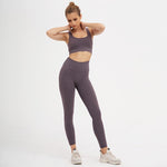 Woman Sportwear Yoga set Seamless Gym Set Crop Top Bra Pad Elastic high waist yoga pant Yoga Outfit fitness set Gym Clothing