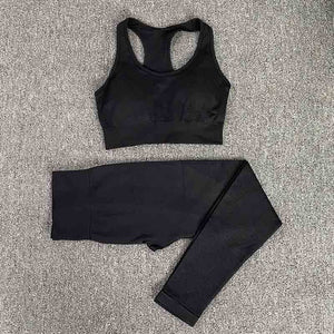 Seamless Gym Clothing Women Gym Yoga Set Fitness Workout Sets Yoga Top And Athletic Legging Women's Sportswear Suit