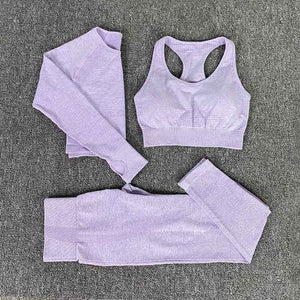 Seamless Gym Clothing Women Gym Yoga Set Fitness Workout Sets Yoga Top And Athletic Legging Women's Sportswear Suit