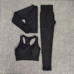 Seamless Gym Clothing Women Gym Yoga Set Fitness Workout Sets Yoga Top And Athletic Legging Women's Sportswear Suit