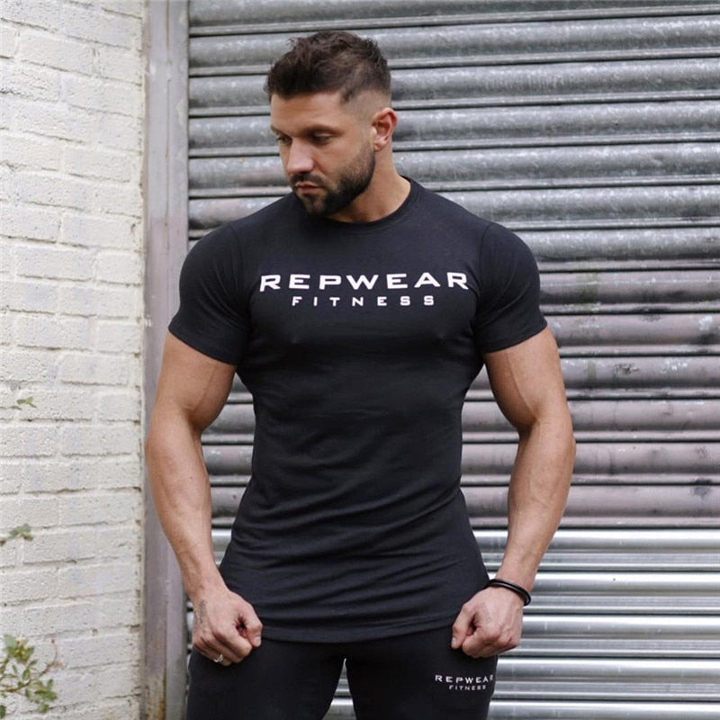 2020 New summer shirt cotton gym fitness men t-shirt brand clothing Sports t shirt male print short sleeve Running t shirt