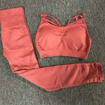 Sexy Sports Suits Seamless Yoga Set Women Fitness Clothing Sportswear Woman Gym Leggings Padded Push-up Sports Bra 1728/1788