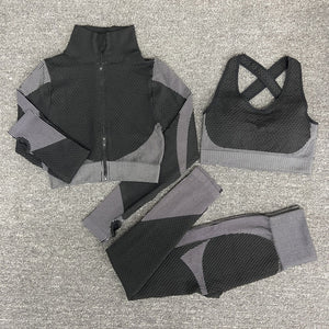 Women Yoga Set Running Seamless Gym Clothing Fitness Leggings + Crop Top Sportswear High Waist Fitness Legging Workout Yoga Suit