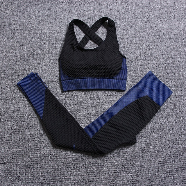 2 piece long sleeve fitness suit sportswear seamless workout gym wear set woman gym clothing for women yoga set