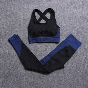 2 piece long sleeve fitness suit sportswear seamless workout gym wear set woman gym clothing for women yoga set