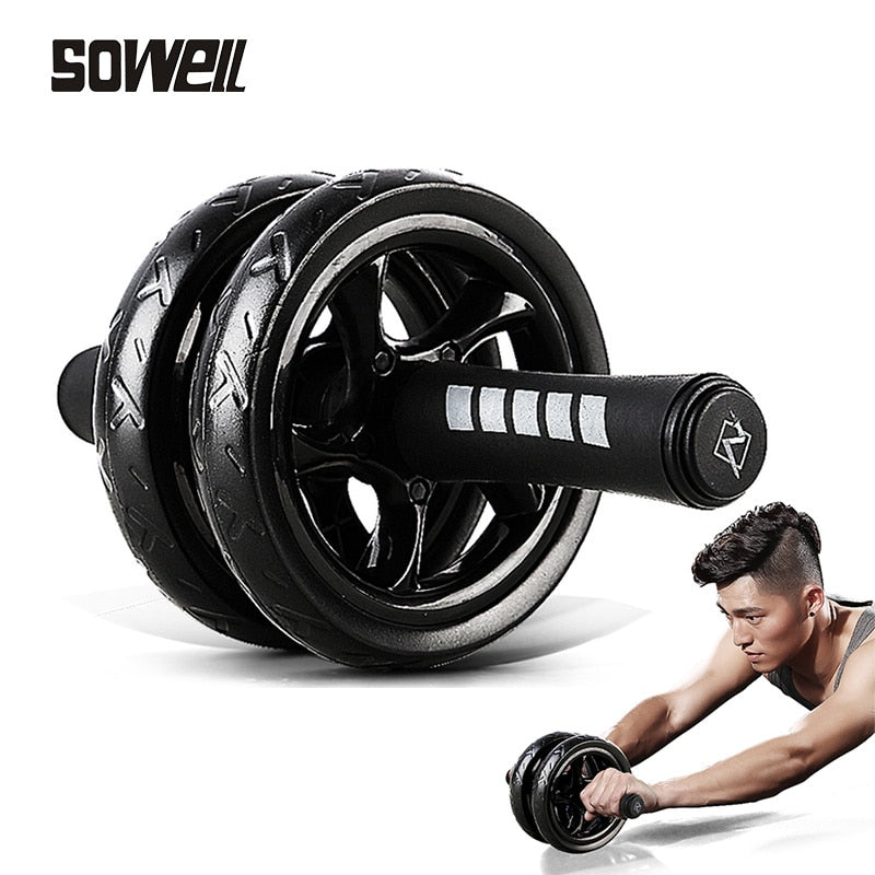 2020Muscle Exercise Equipment Home Fitness Equipment Double Wheel Abdominal Power Wheel Ab Roller Gym Roller Trainer Training