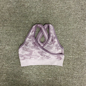 Camouflage Seamless Yoga Suit Yoga bra sports suits Gym Fitness Clothing   fitness pants exercise + long sleeve clothing women